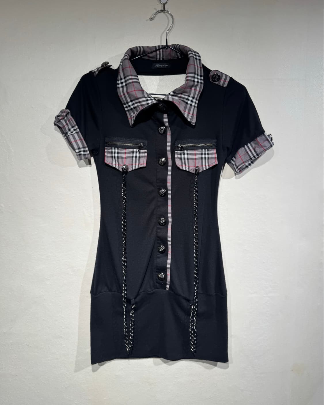 Skinny Lip tartan&chain point Fitted min 상품이미지1