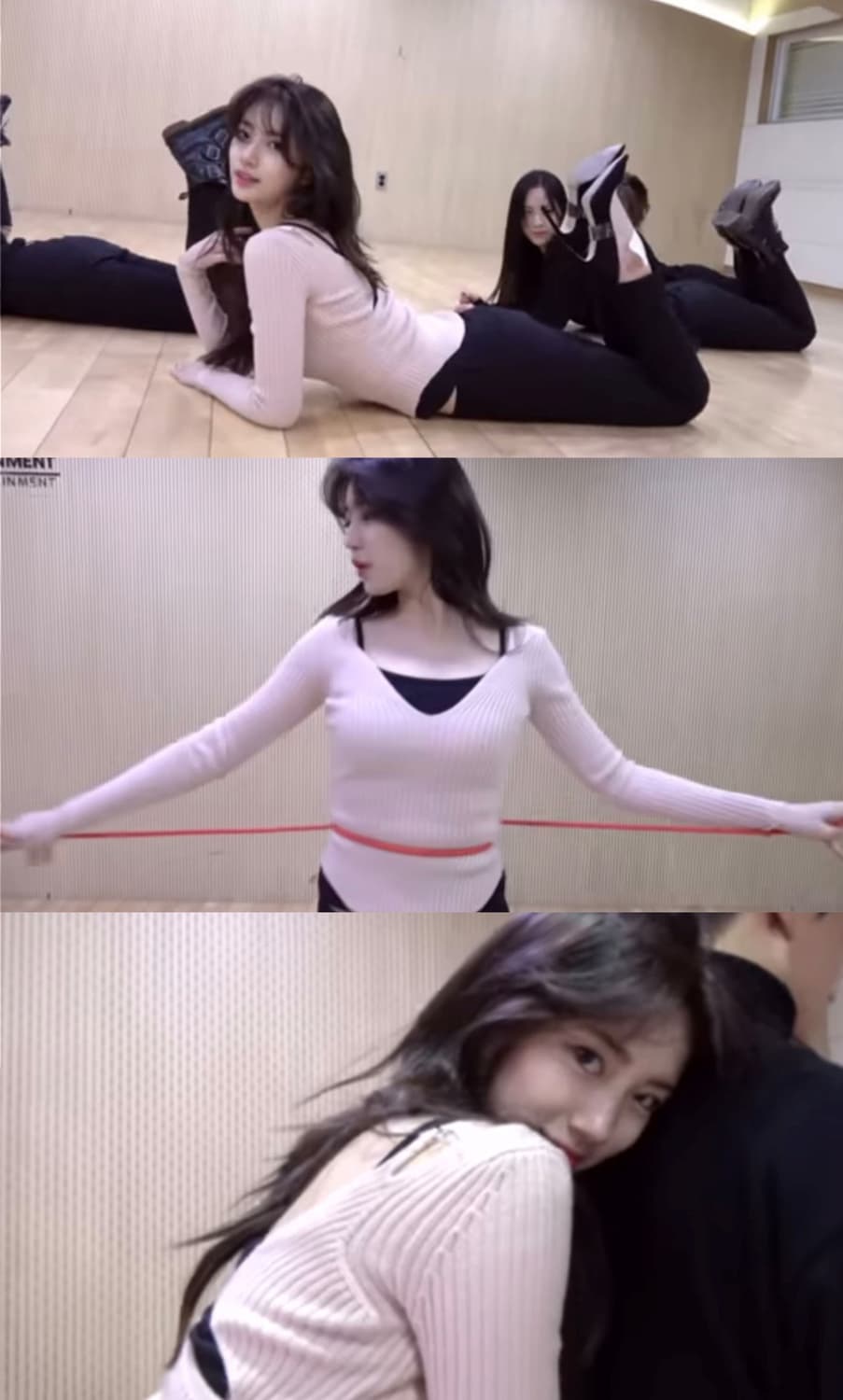 델라인 maybe 딥브이넥 니트 핑크 상품이미지3