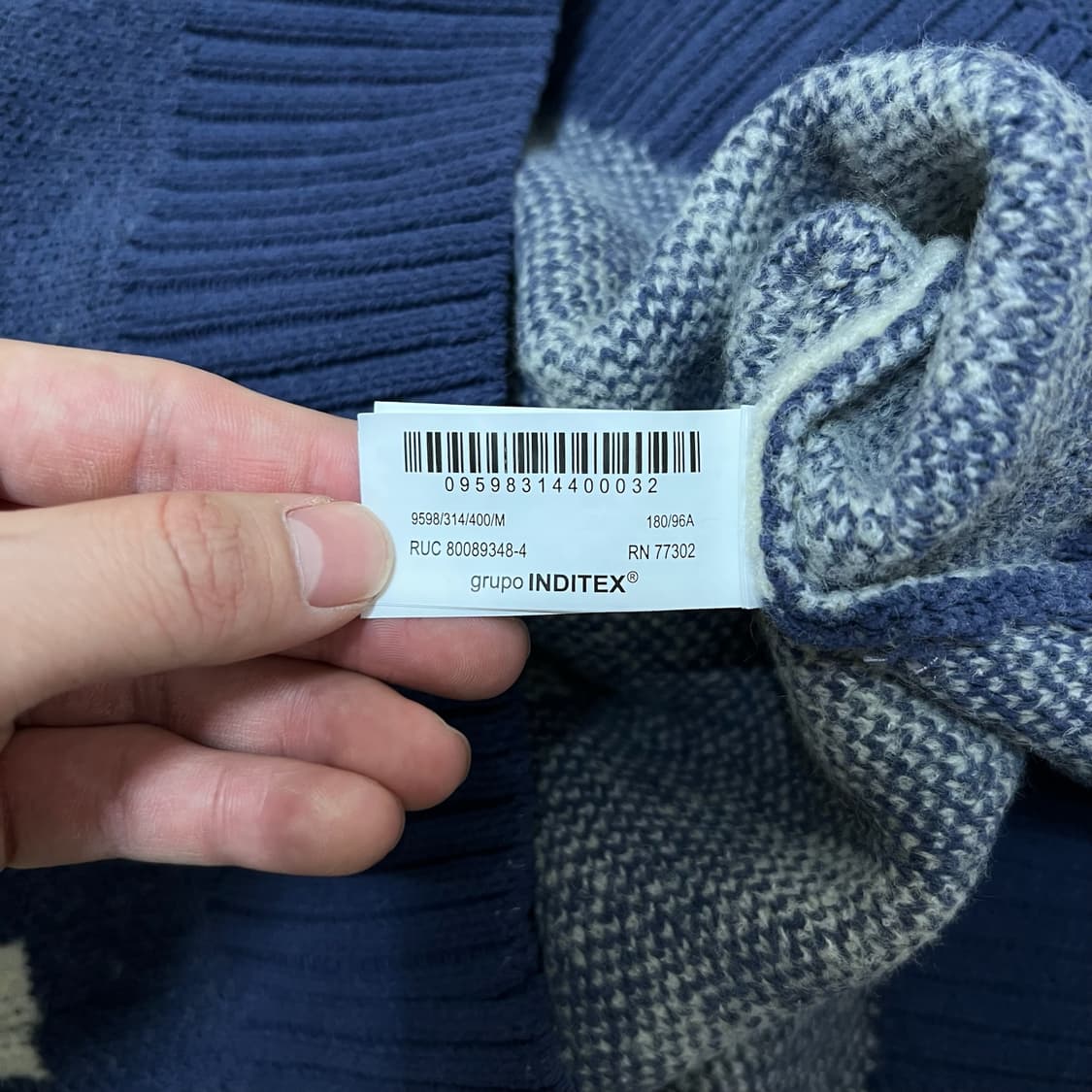 자라 남성 패턴 라운드 니트 M/95  상품이미지5