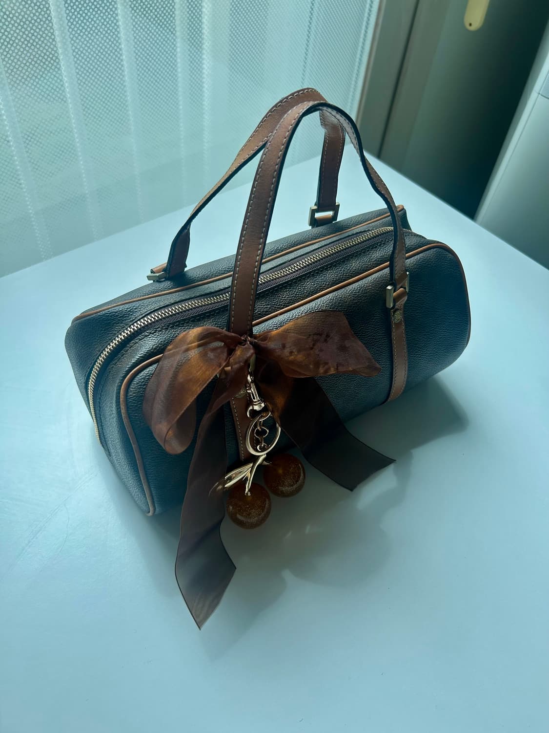 🤎))셀린느 정품 마카담 볼링 보스턴백 브라운 y2k 빈티지 가방 상품이미지2