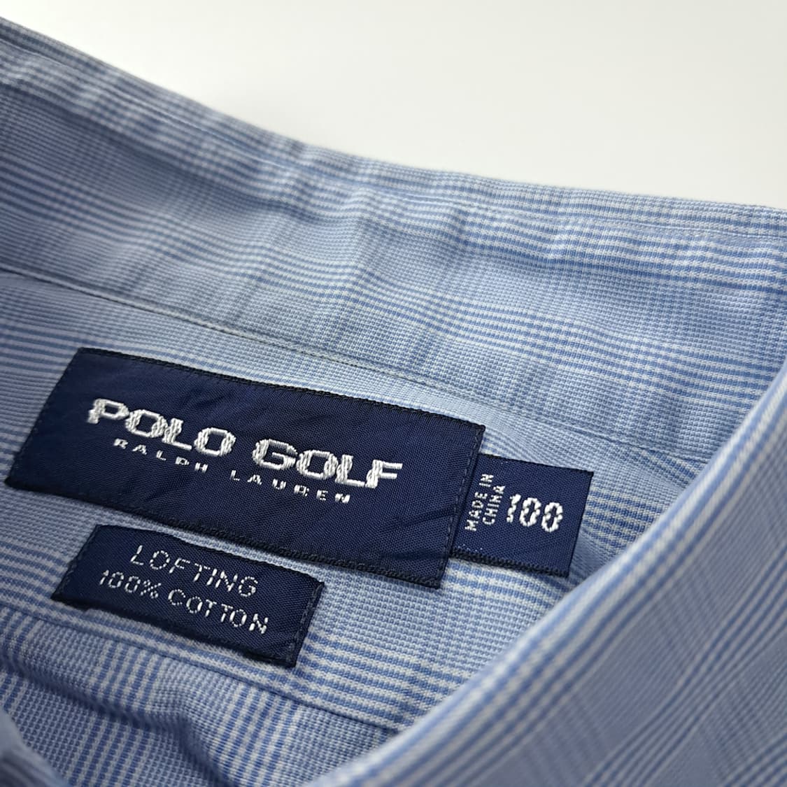CK253 L 폴로 90s LOFTING 글렌체크 블루 셔츠 남방 상품이미지3