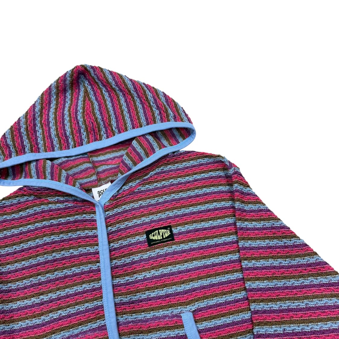 스컬프터 모리걸 스트라이프 크롭 니트 후드집업 자켓 상품이미지2