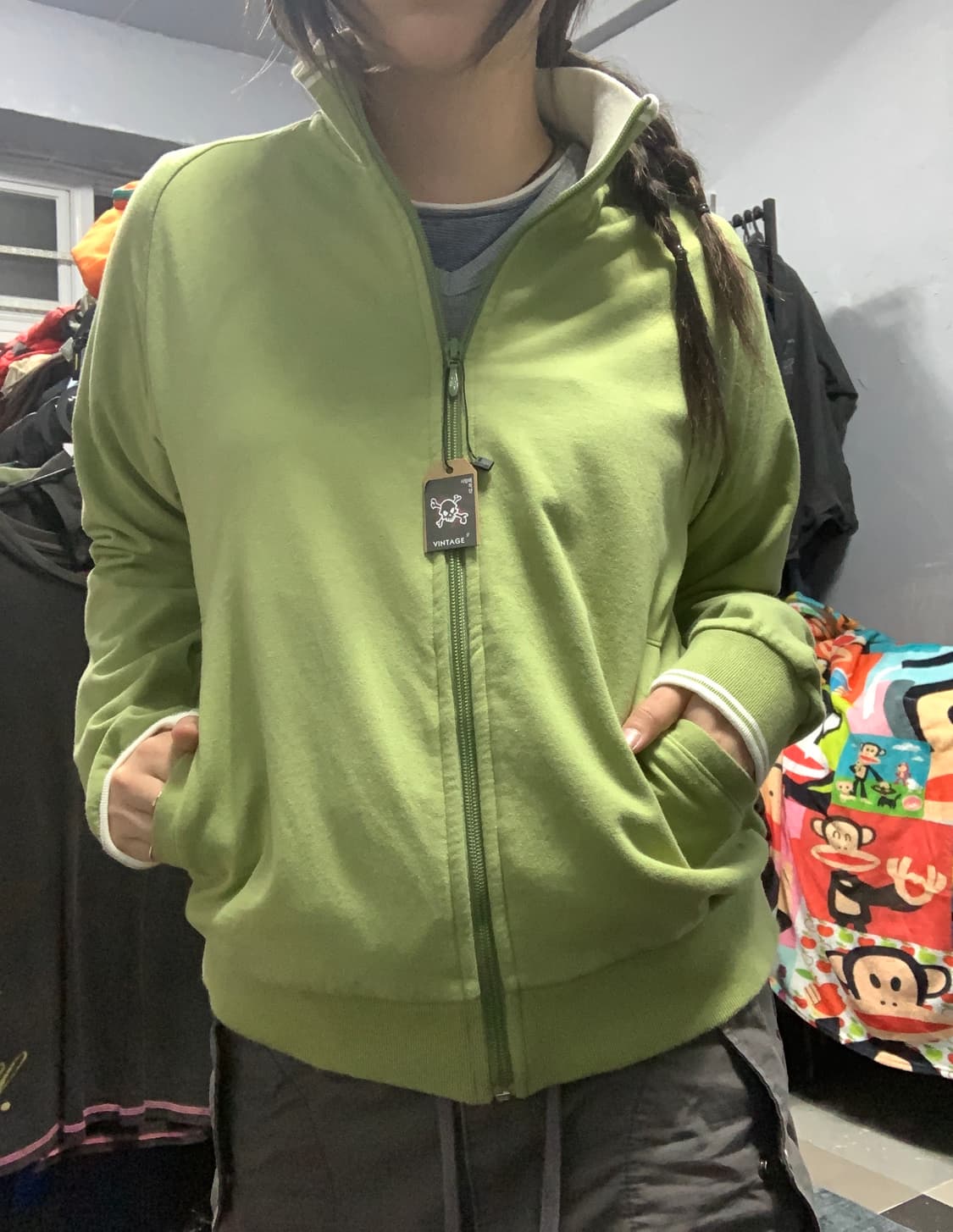 기본템 연두 집업 상품이미지2