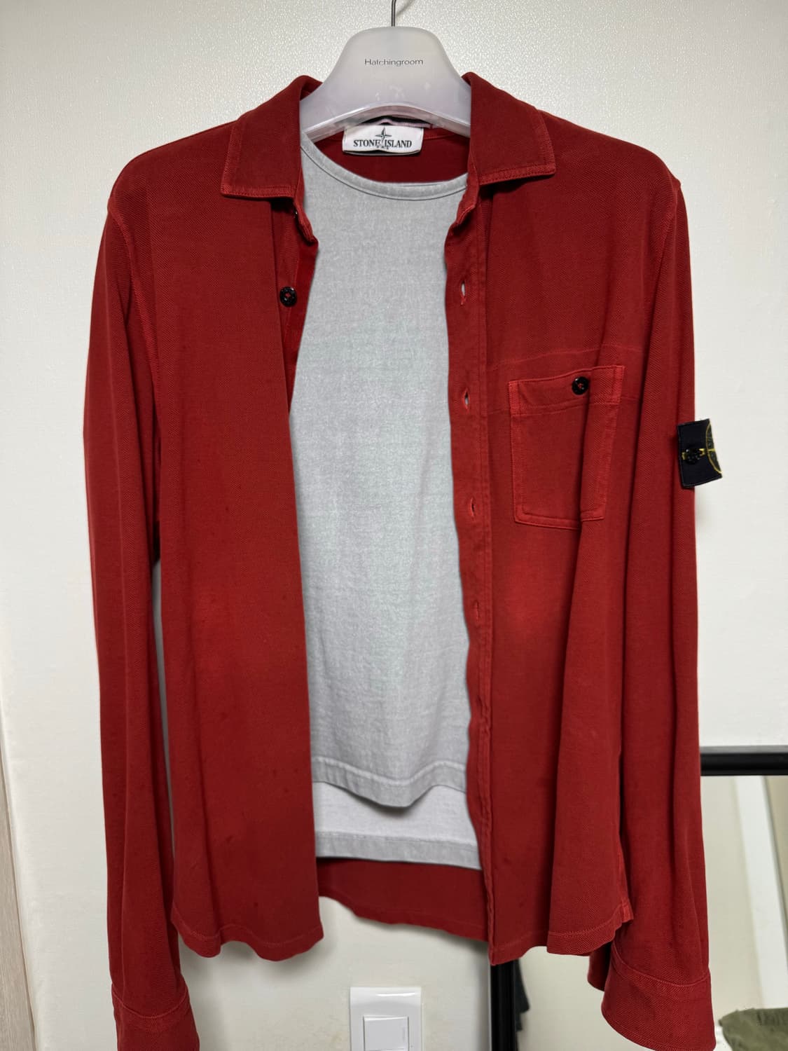 스톤아일랜드 레드 셔츠 m 상품이미지2