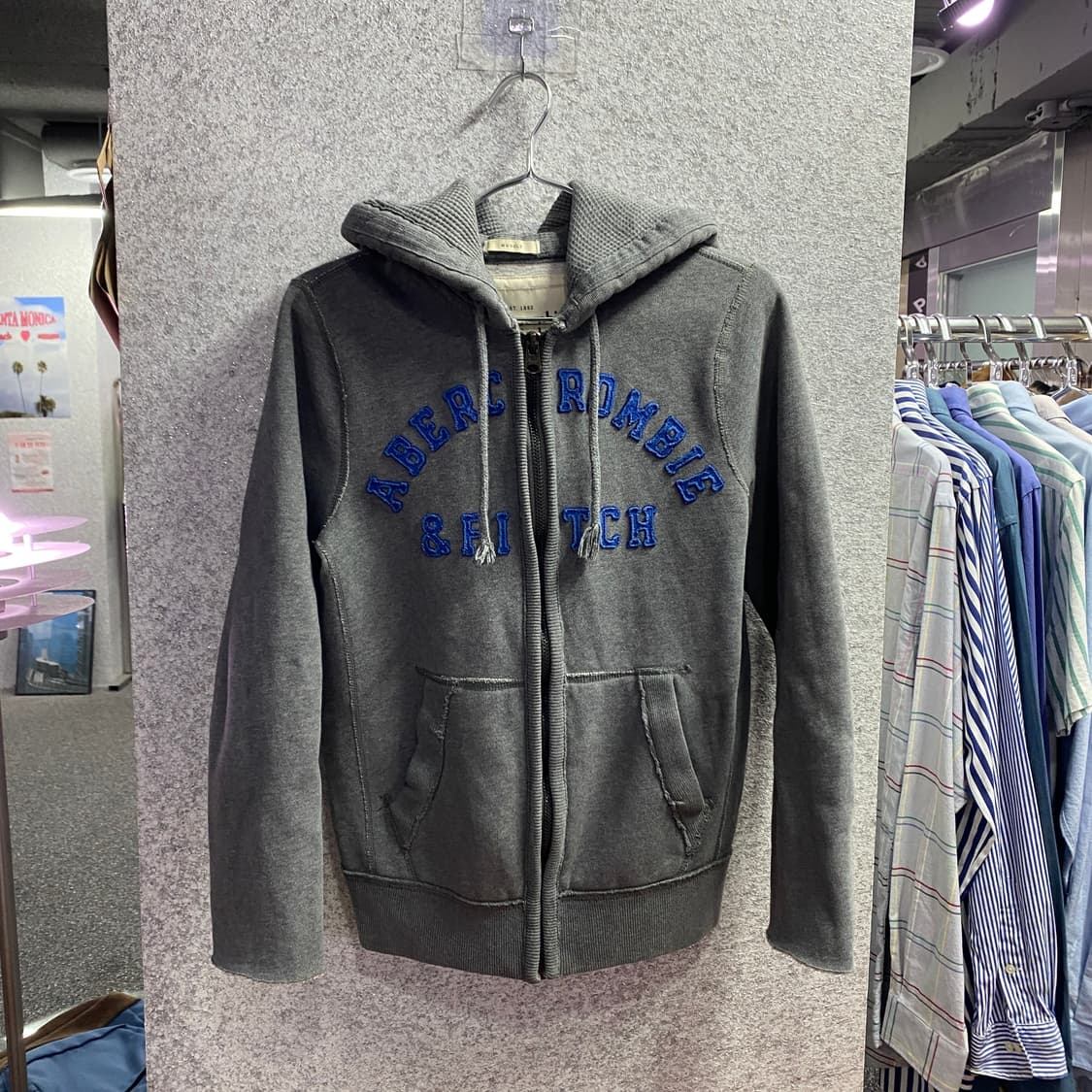 아베크롬비 빈티지 스타일 그레이 후드집업 B4666 상품이미지2