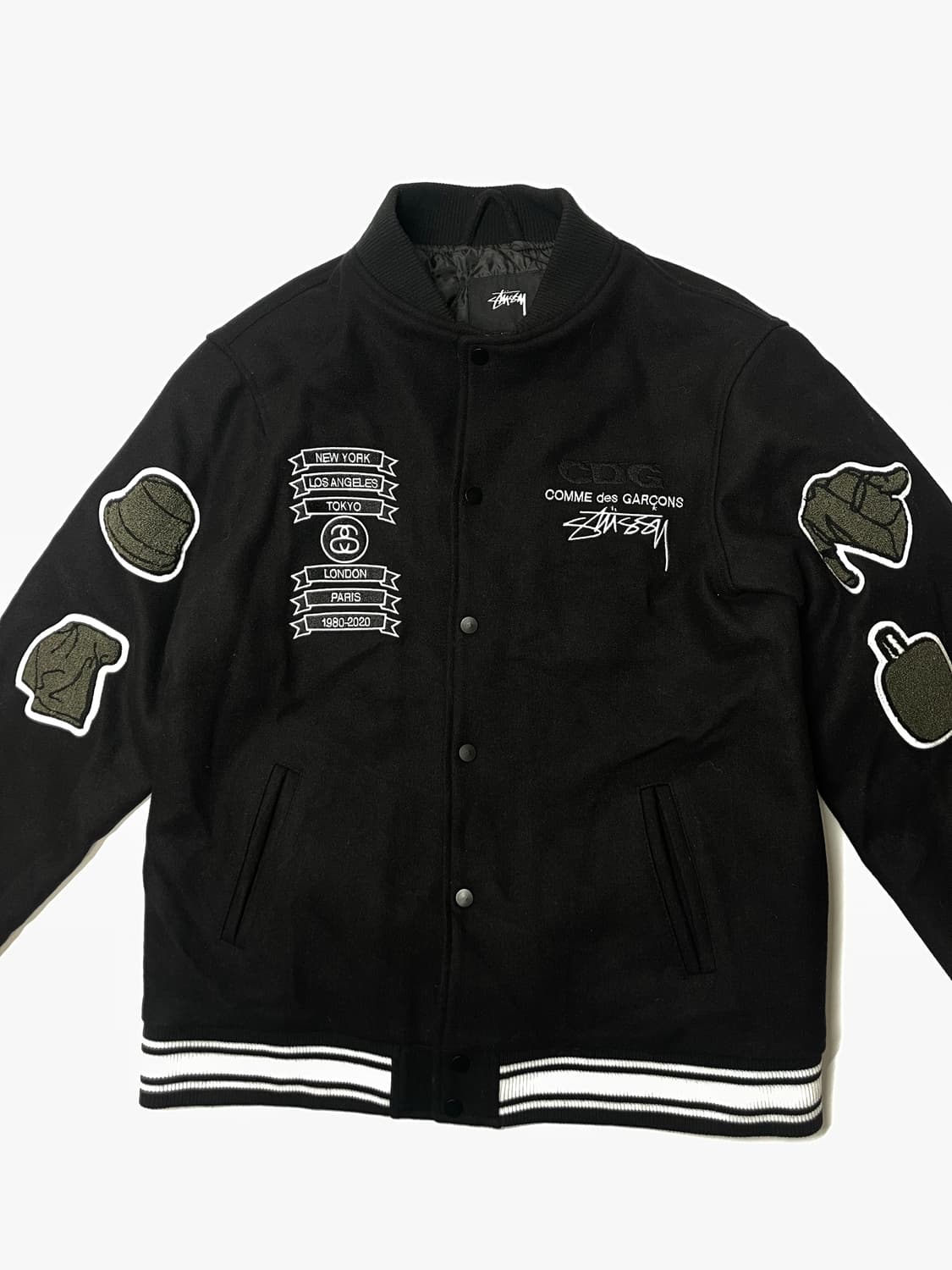스투시 x CDG 꼼데 바시티 자켓 XL 상품이미지6