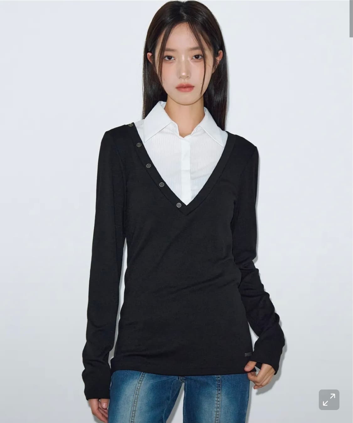 헬레네파리스 셔츠 레이어드 롱 슬리브 블랙 상품이미지1