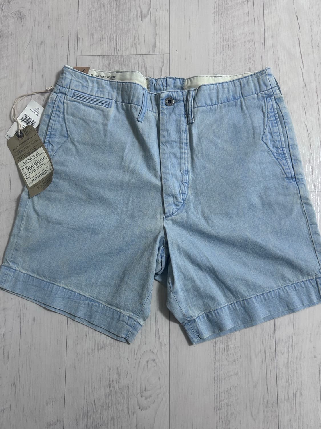 RRL 가먼트다잉 오피서 샴브레이 치노쇼츠 31 새상품 상품이미지1