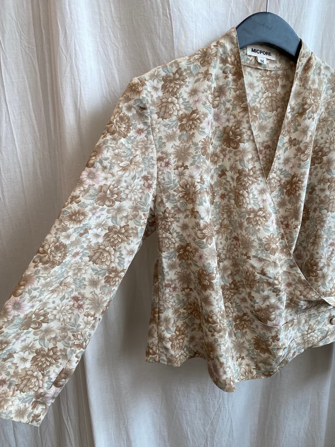 빈티지 플라워 랩블라우스(M) 상품이미지6