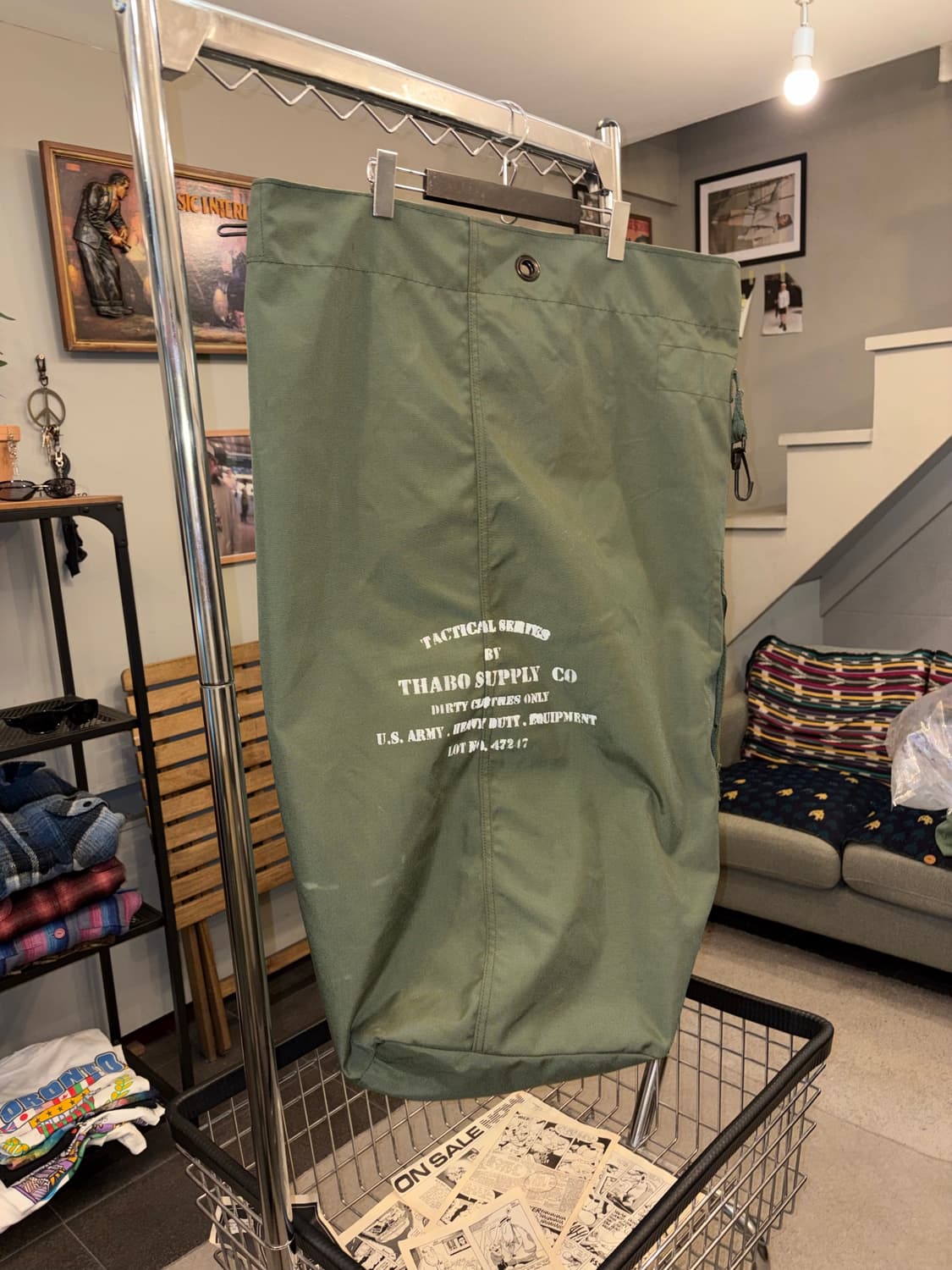 80-90’s US Army stencil duffle bag 상품이미지7