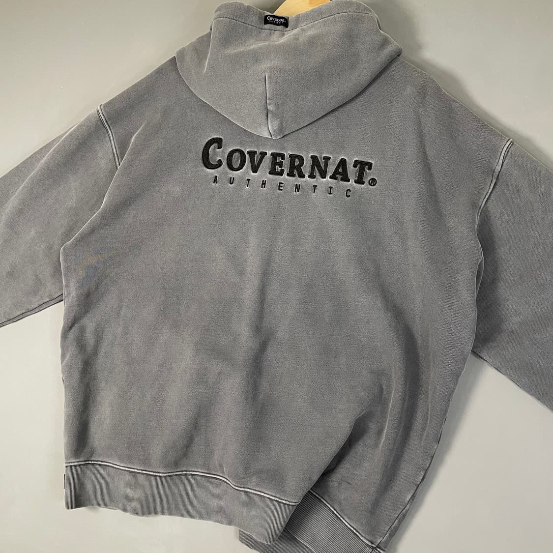 커버낫 빅로고 워싱 후드집업 차콜 그레이 XL [031505] 상품이미지8
