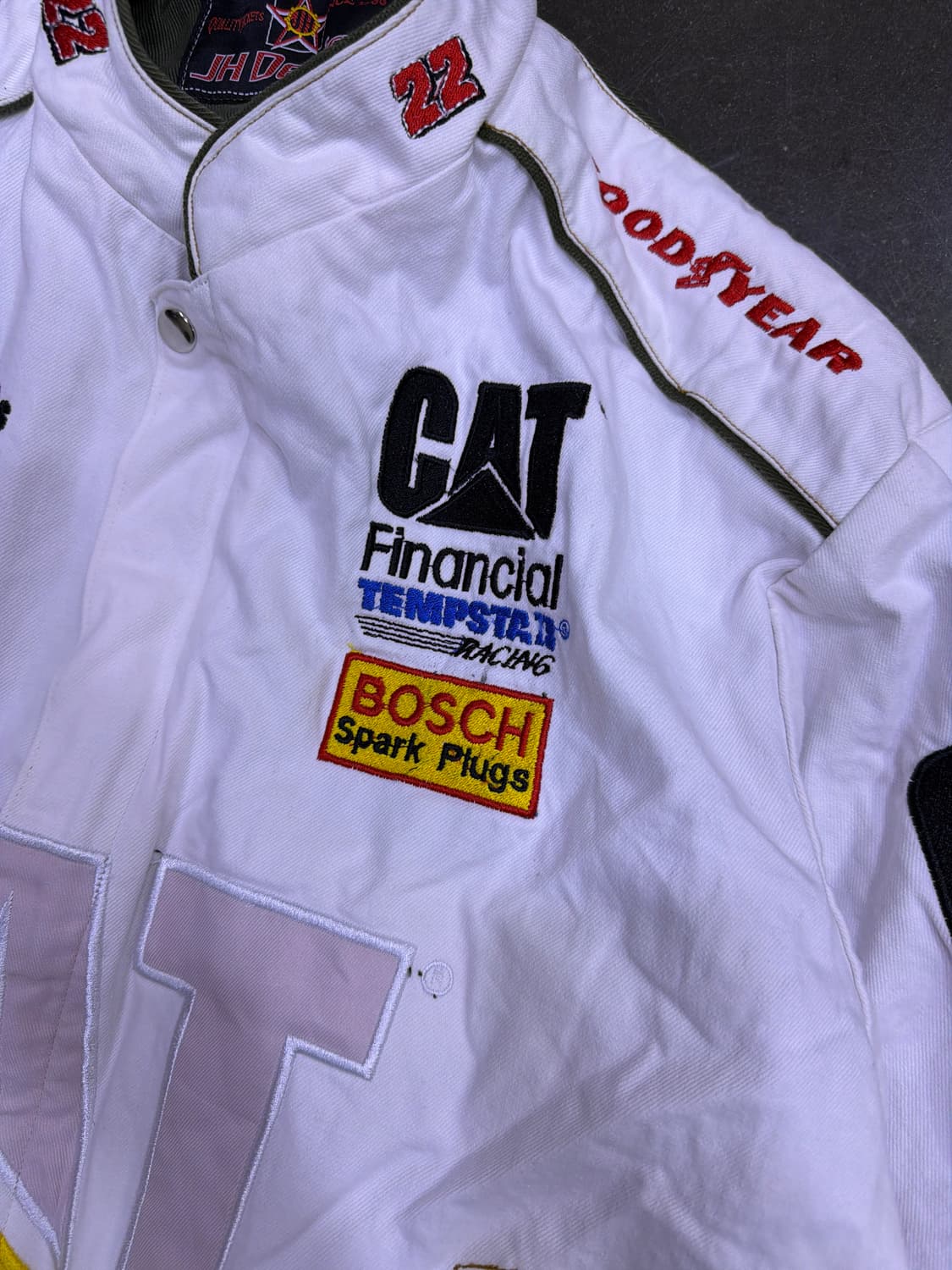 나스카 올드스쿨 CAT 스폰서 자수 패치 코튼 레이싱 자켓 L 상품이미지4