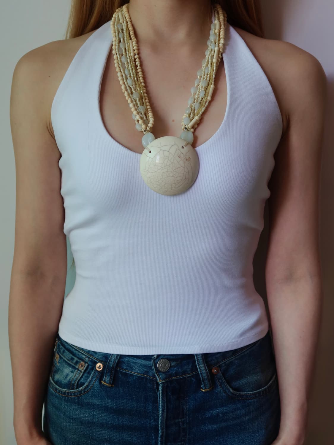 ivory disc multi-strand necklace 상품이미지2