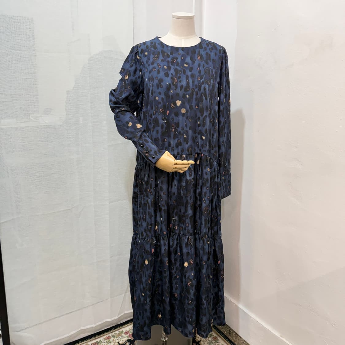 콩단추 블루호피 레오파드 롱원피스 롱드레스 3738 상품이미지1