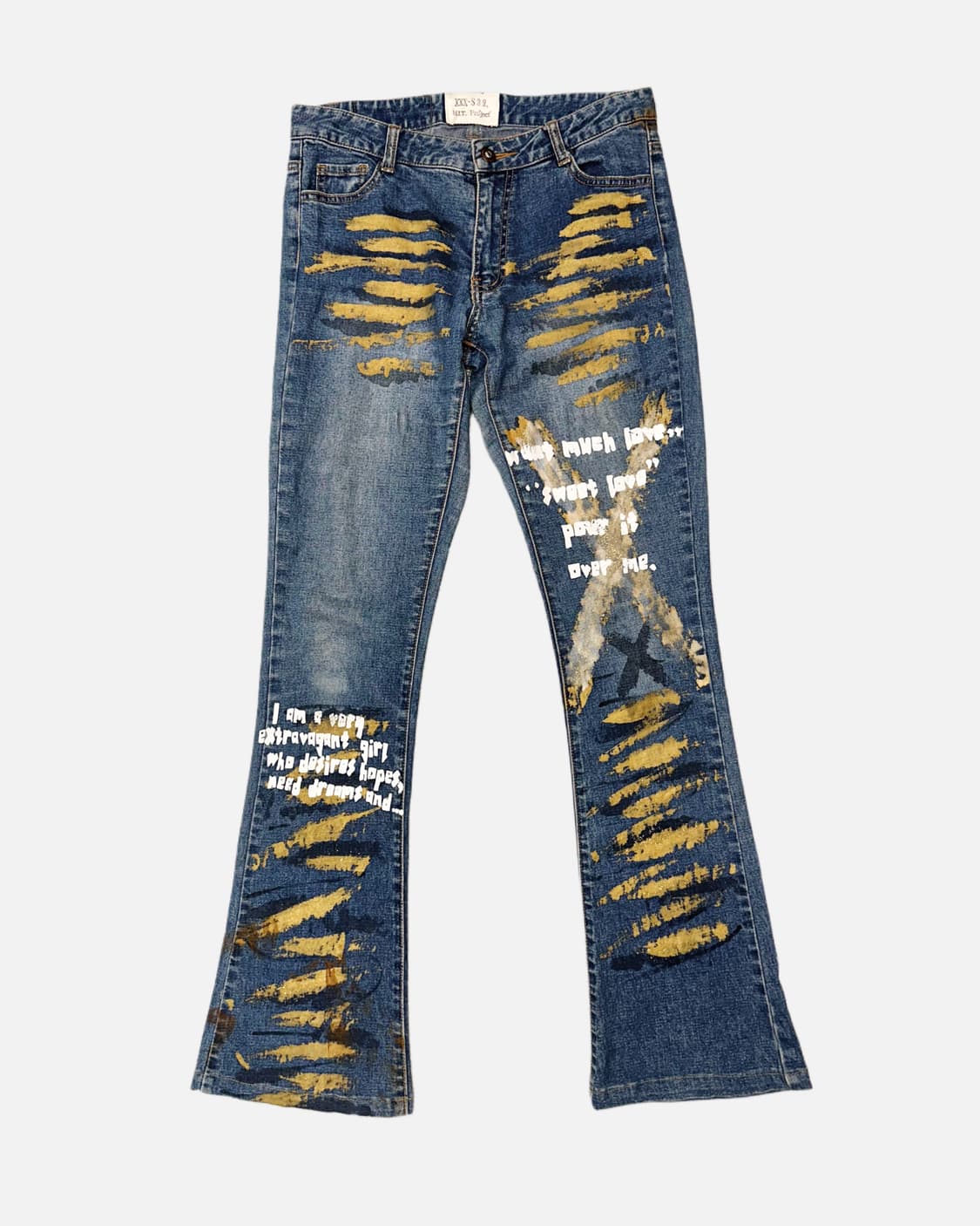 grunge painting low-rise boot-cut jean 상품이미지3