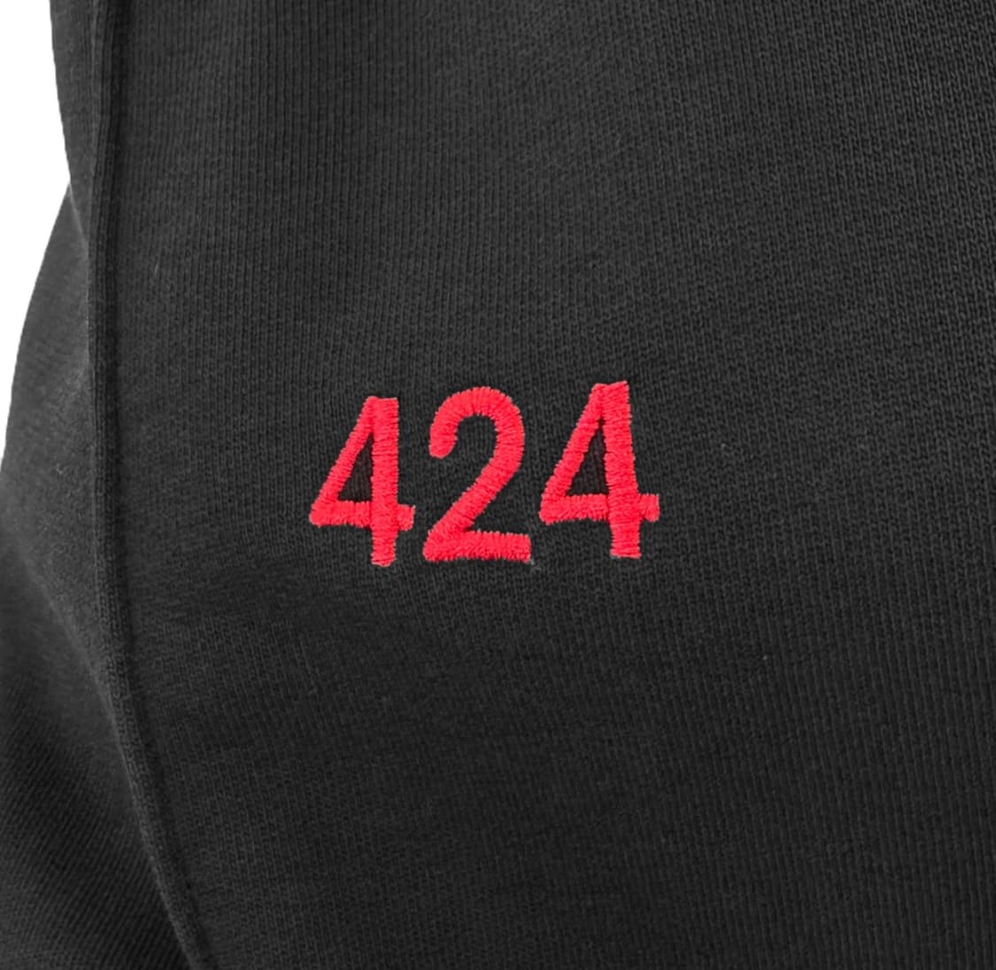 [M] 424 남성 포투포 자수 로고 플레어 트랙 스웨트 팬츠 블랙 상품이미지6