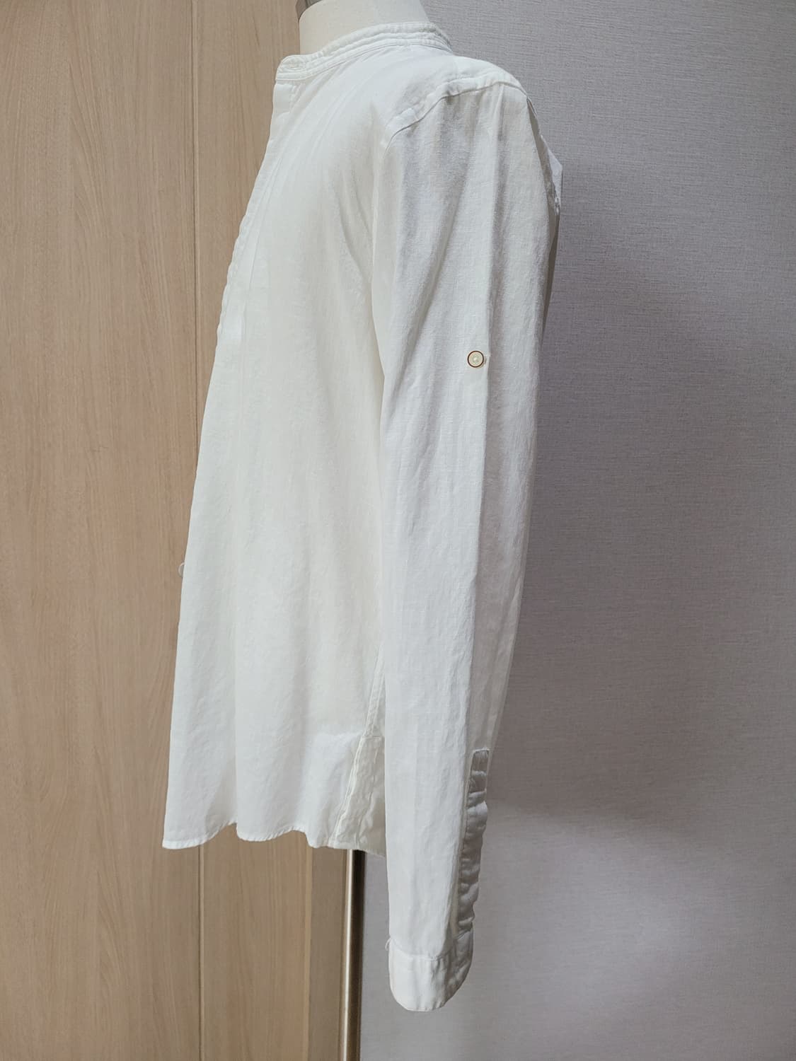 자라맨 ZARAMAN 린넨 헨리넥 셔츠 105 화이트 상품이미지5