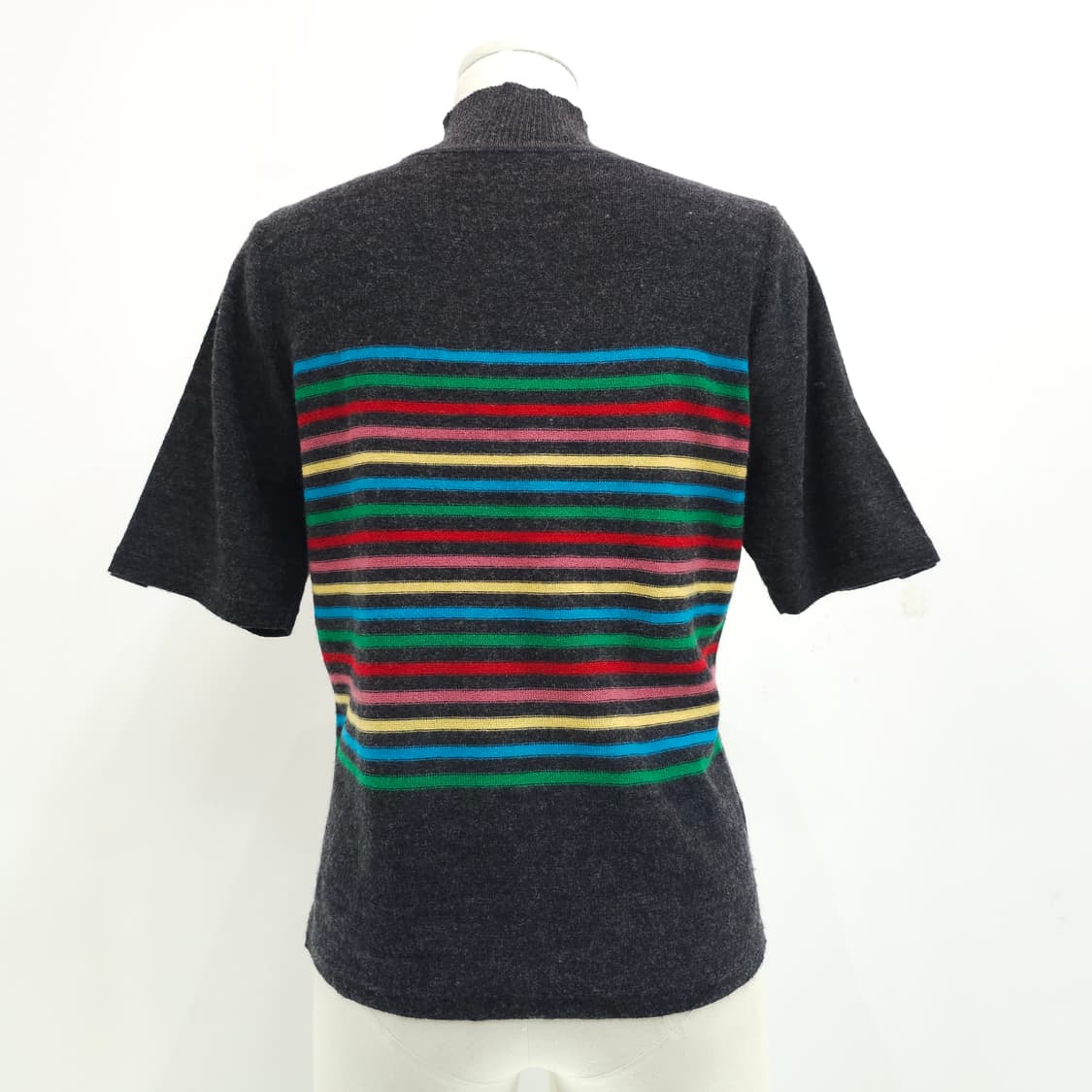 울혼방 멀티스트라이프 겨울 반팔 니트 상품이미지7