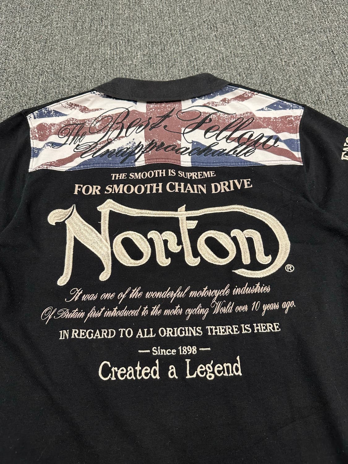 M)Norton y2k 모터사이클 자수 카라 반팔 상품이미지2