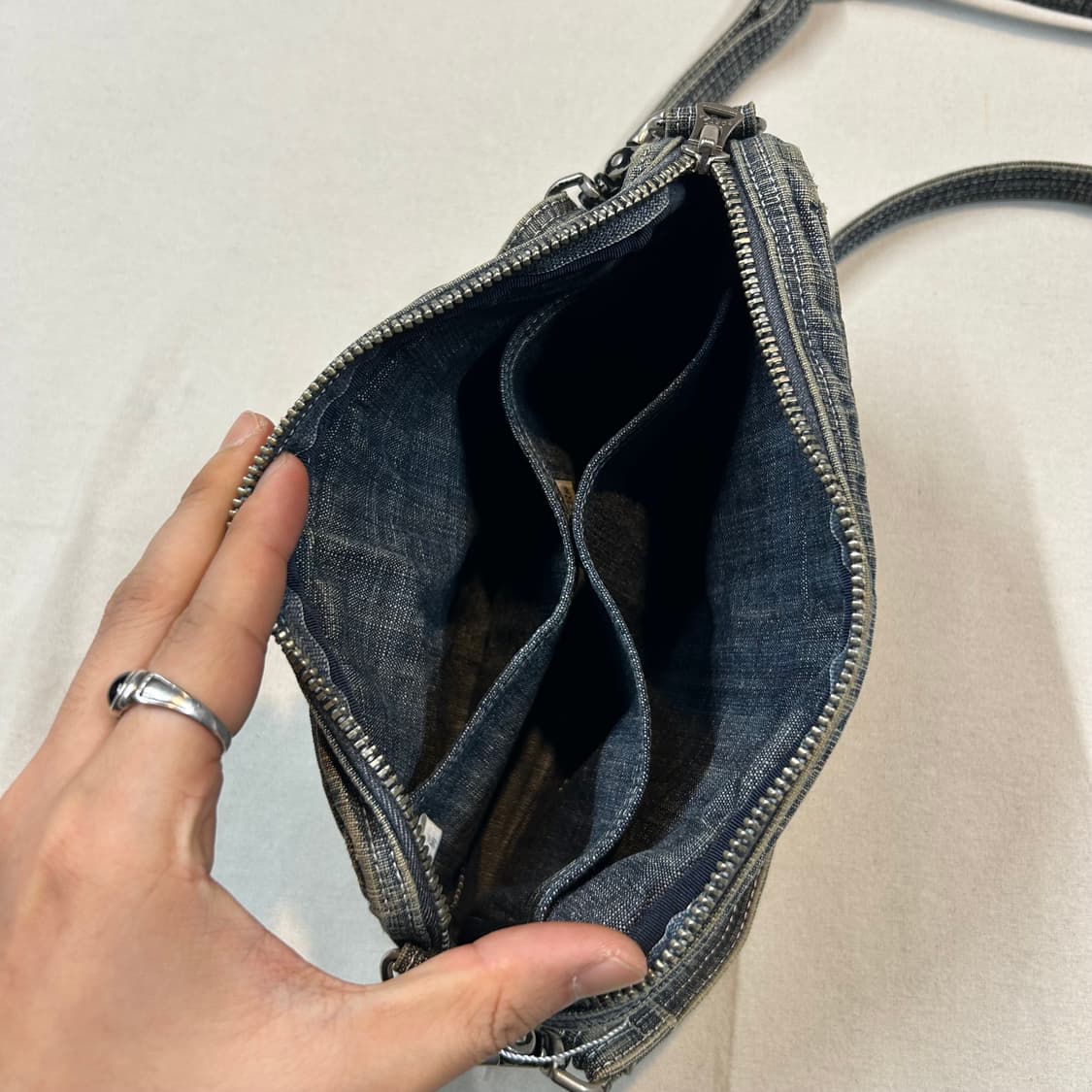 요시다 포터 온스 코튼 블루 데님 숄더백 크로스백 P03 상품이미지9