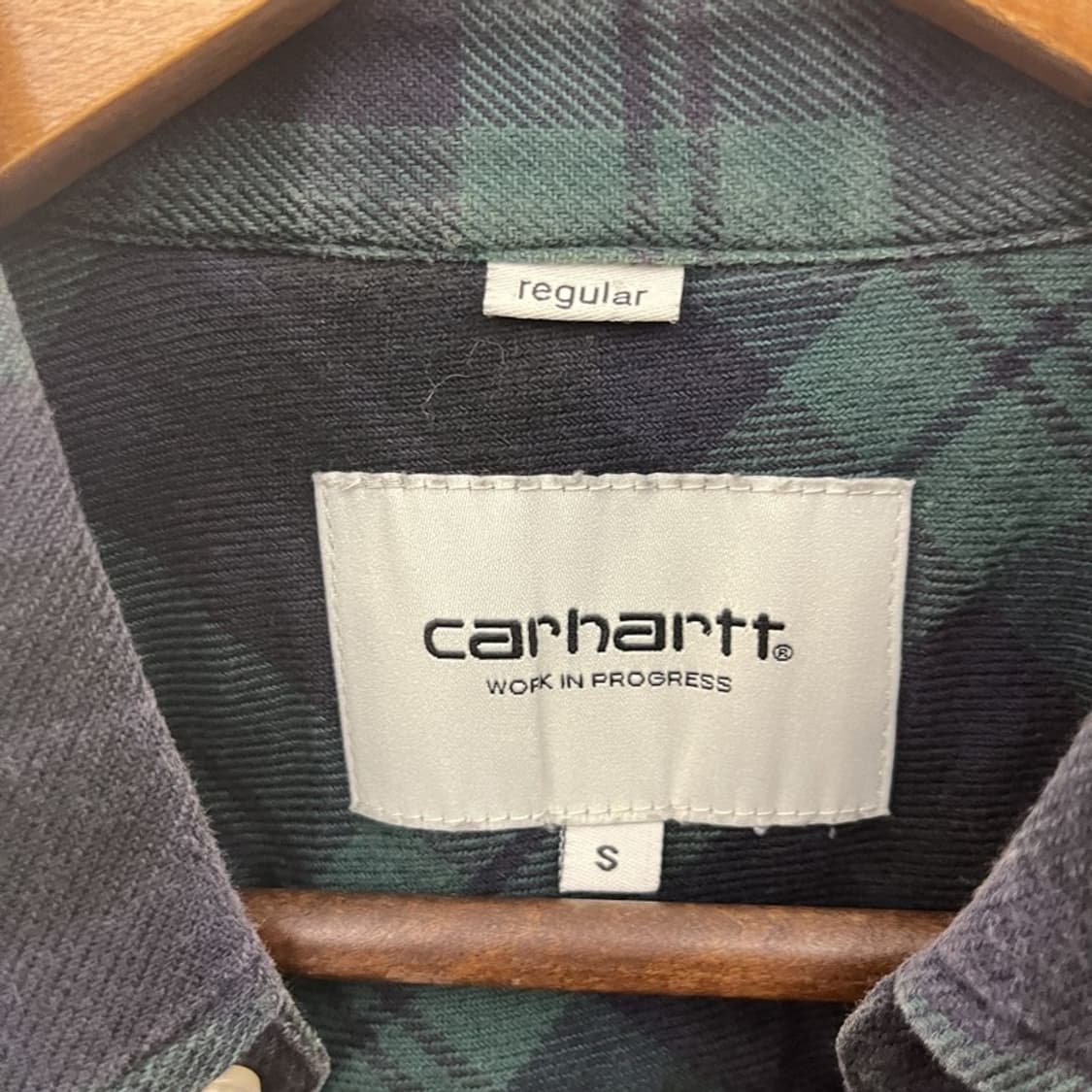 칼하트 WIP 빈티지 레트로 타탄체크 딥그린 셔츠 S C10873 상품이미지5