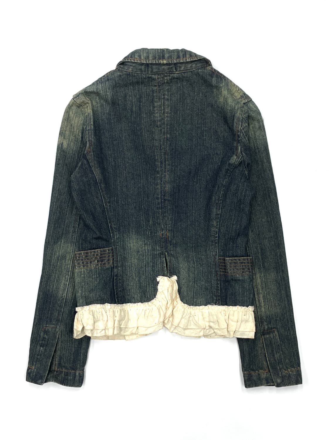 Y2k diesel denim ruffle jacket 상품이미지3