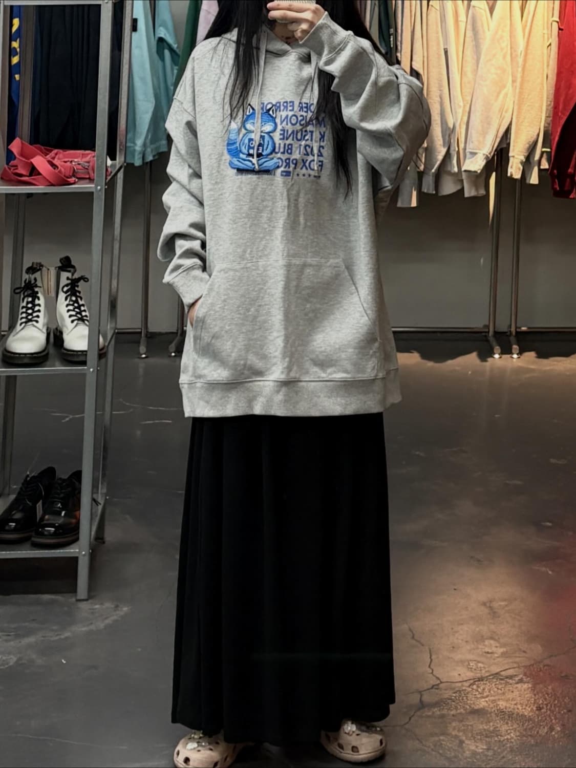 메종키츠네 X 아더에러 메디테이션 폭스 후드 그레이A3820 상품이미지1