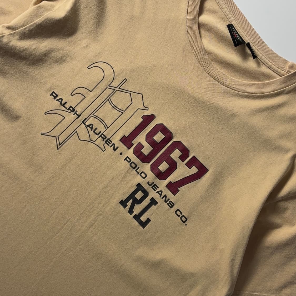 Polo  폴로진스컴퍼니 RL 1967 베이지 반팔 티셔츠  상품이미지2