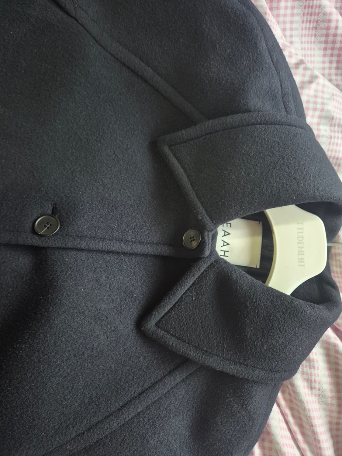 EAAH 이아 캐시미어 네이비 코트 S 상품이미지8