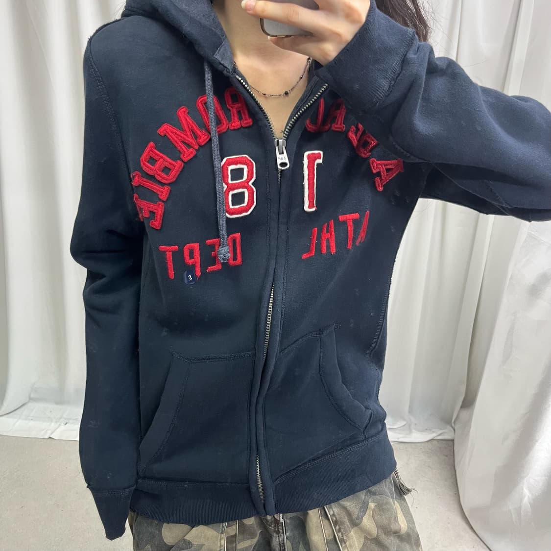 Abercrombie navy hood zip-up(새상품) 상품이미지3