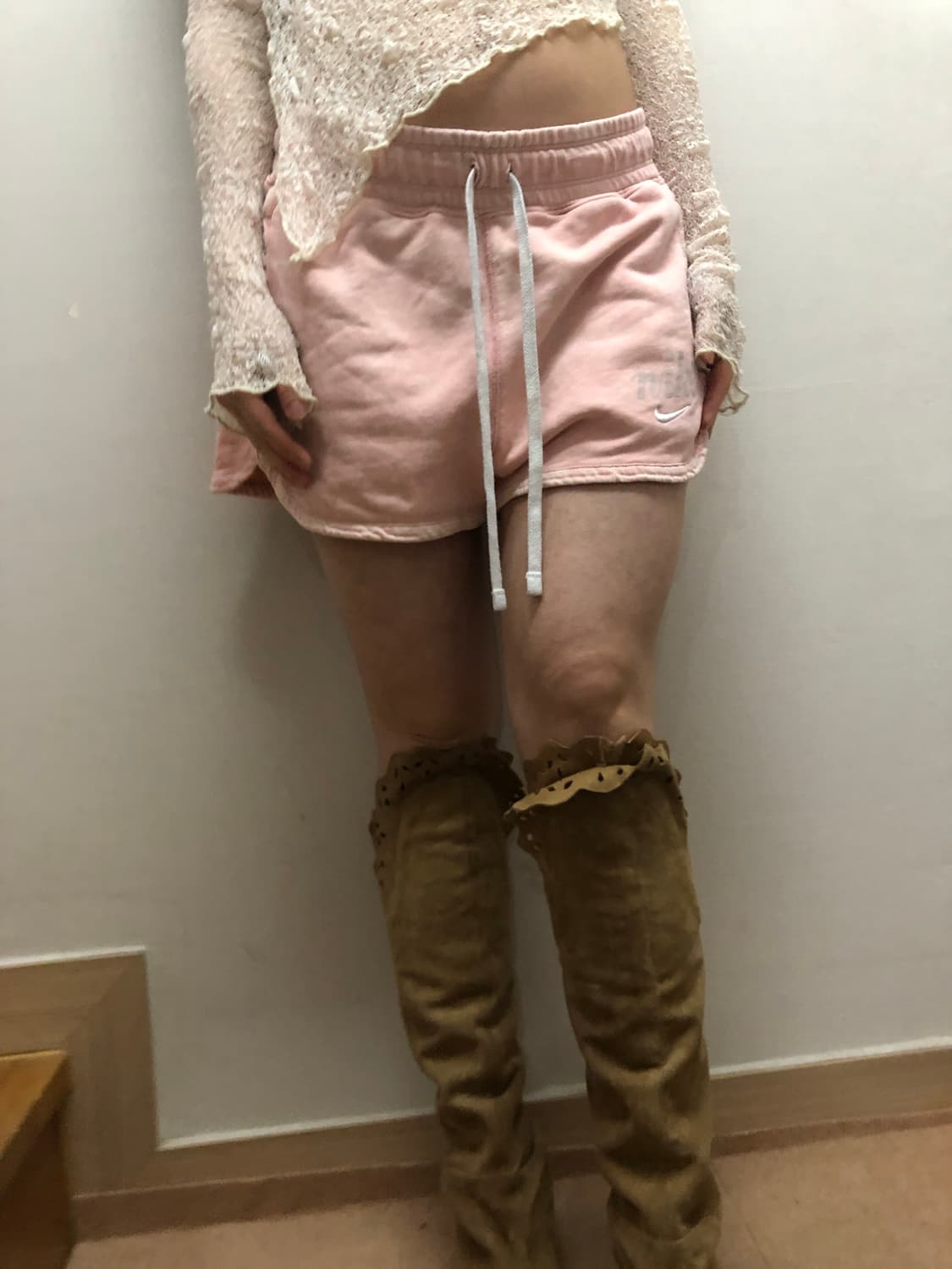 빈티지 나이키 핑크 워싱 코튼 쇼츠 상품이미지8