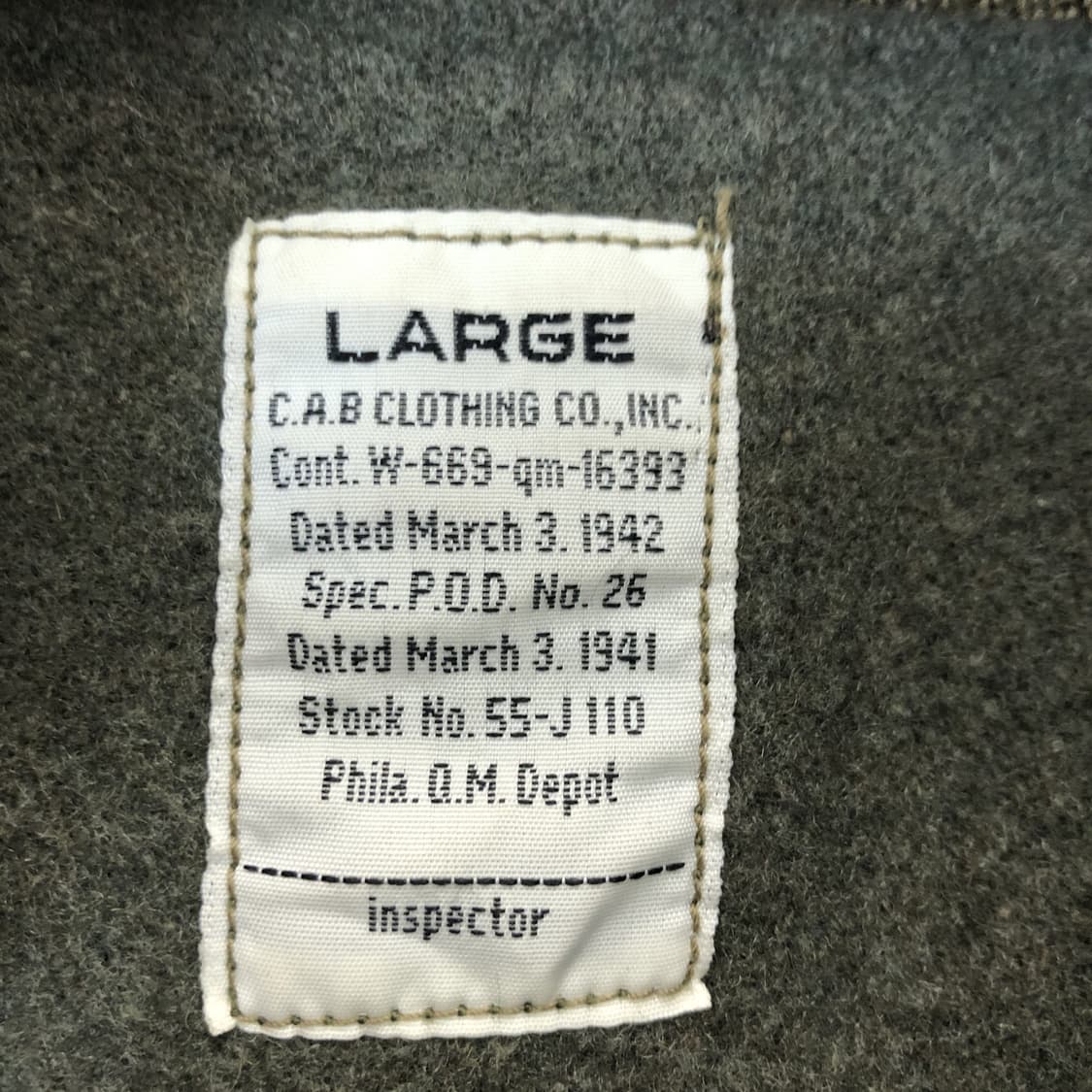 C.A.B 캡 클로딩 미 육군 복각 탱커자켓 L  상품이미지5