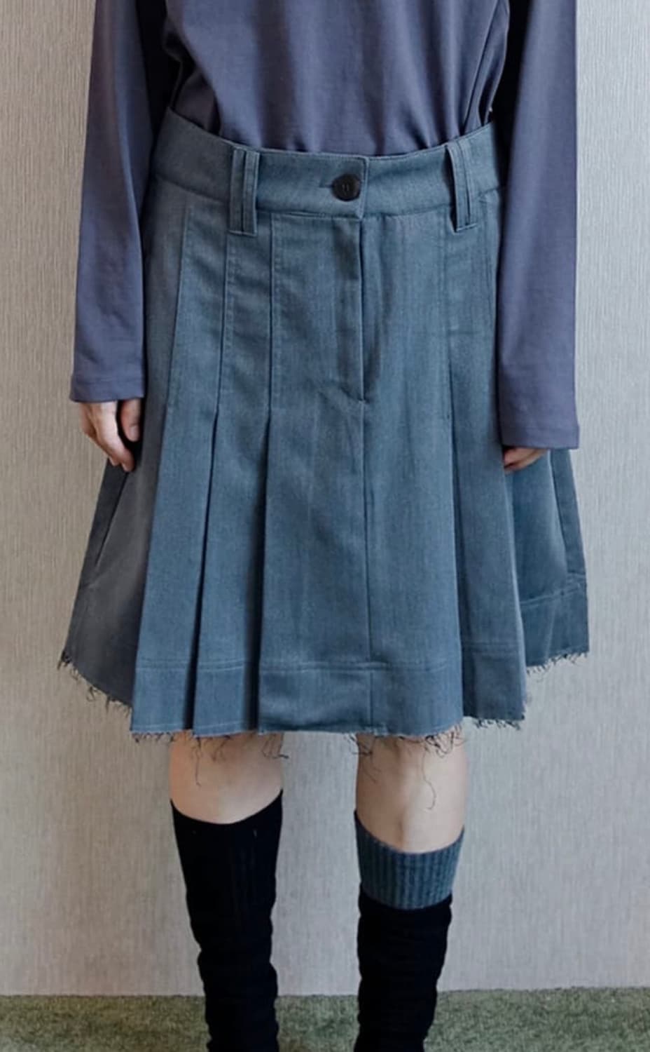 샵 페어리 플리츠 컷오브 스커트 상품이미지1