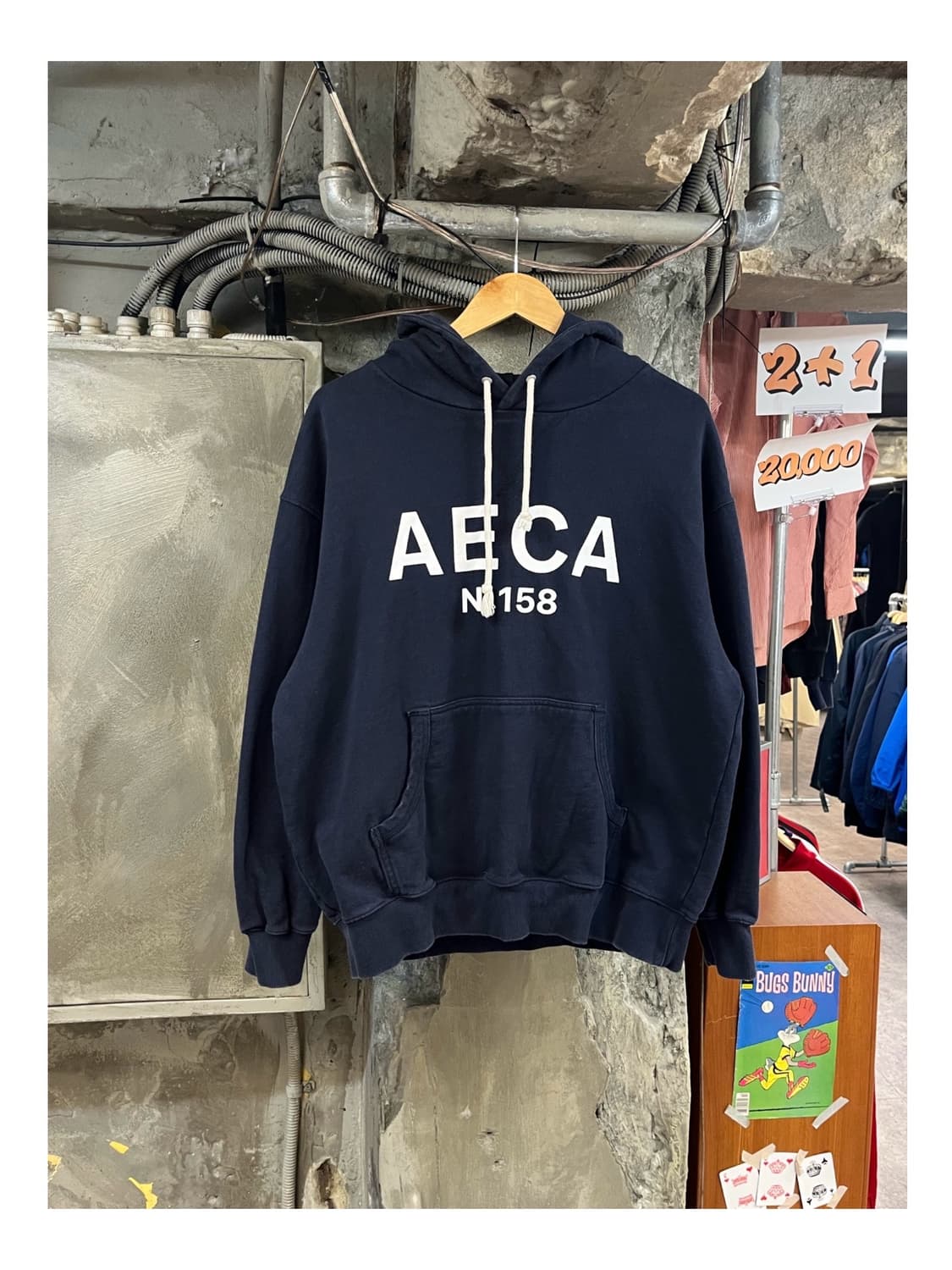 에이카화이트 AECA 빅로고 후드티 네이비 L #csz3321 상품이미지1