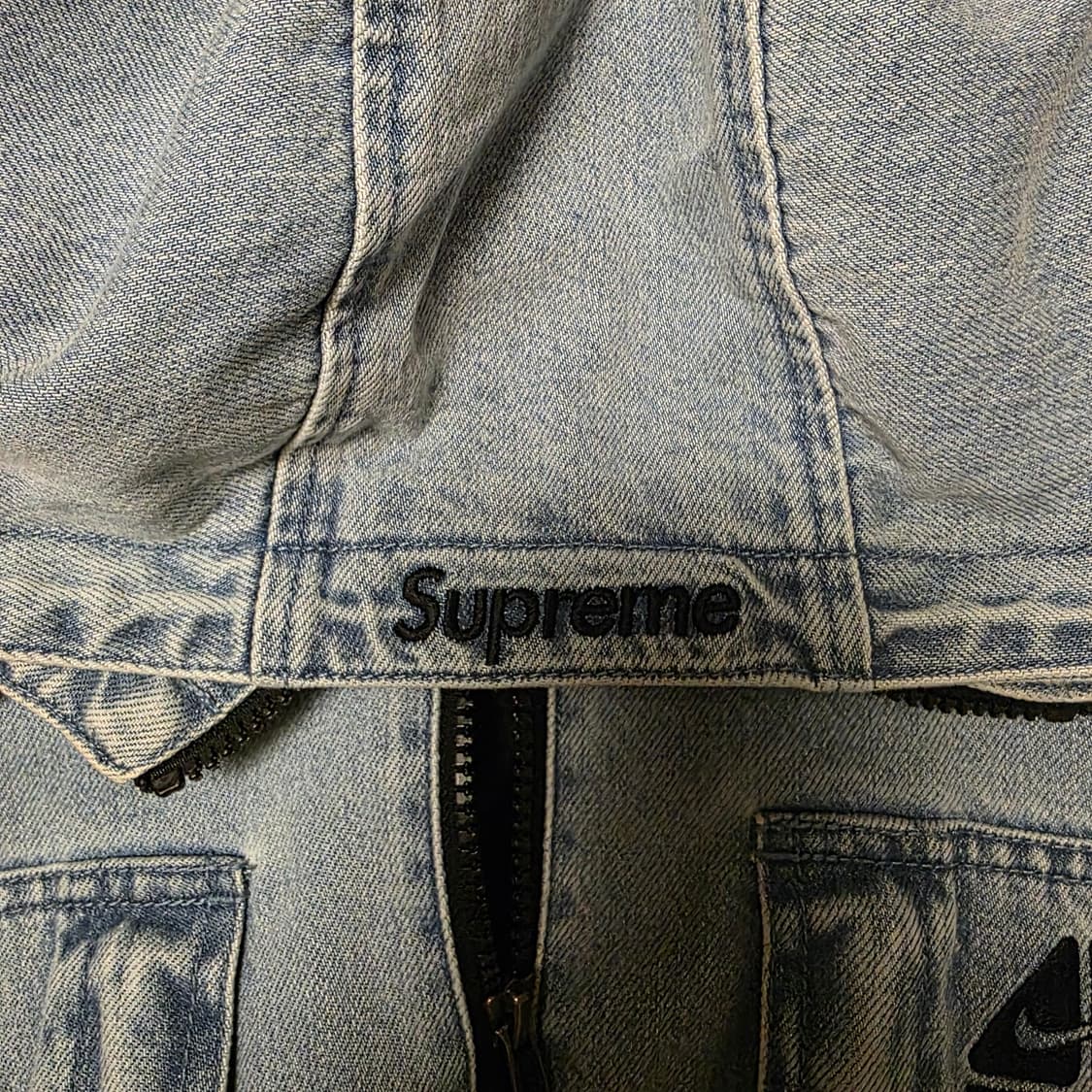 슈프림 x 나이키 ACG 데님 풀오버 워시드 블루 상품이미지4