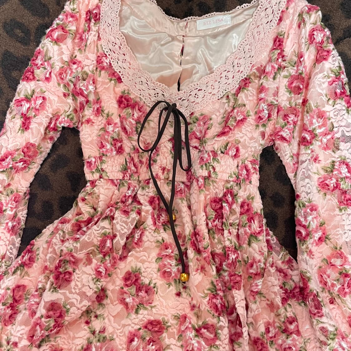 리즈리사 플로럴 3연리본 탑 블라우스 히메갸루 핀터레스트 라떼갸루 상품이미지2