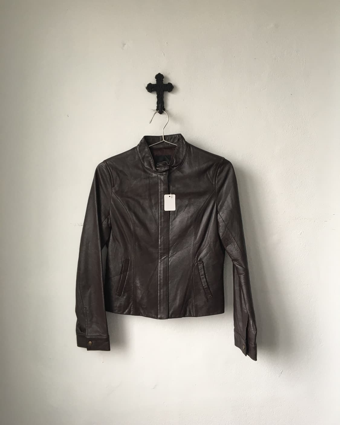 High neck lamb leather jacket 상품이미지1