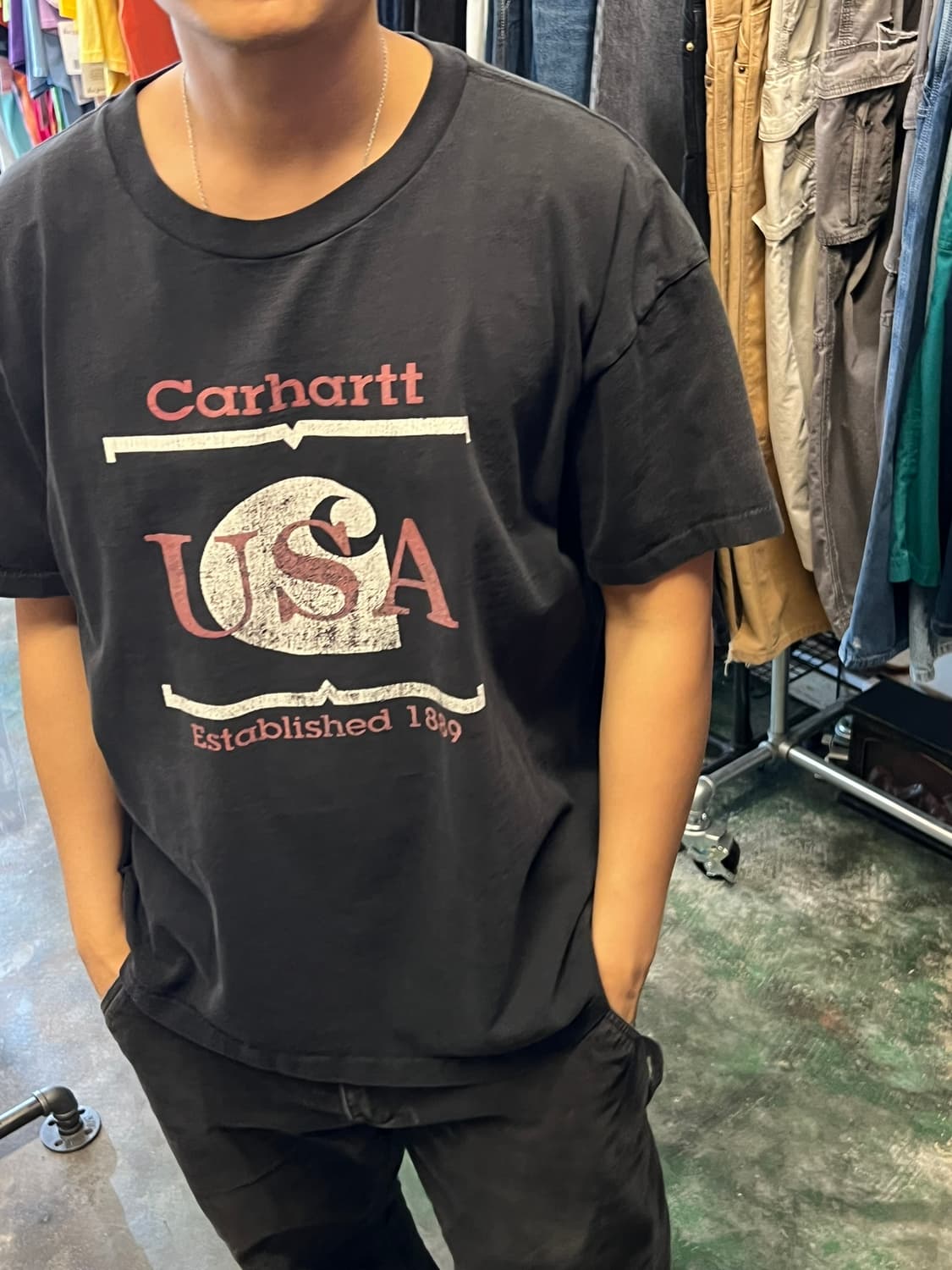 90's [XL] 칼하트 USA 싱글스티치 빈티지 티셔츠 상품이미지3