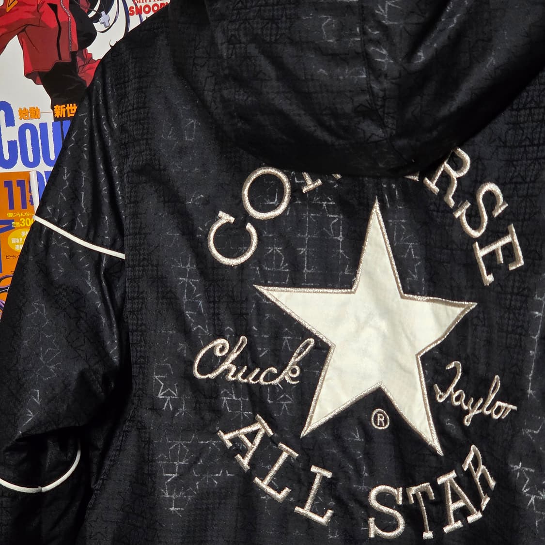 컨버스 올 스타 자수 별 패턴 후드 패딩 점퍼 상품이미지7