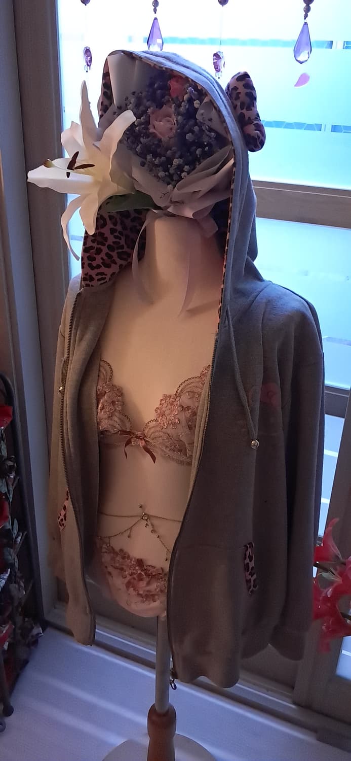 갸루깔 루즈핏 키티 짚업 상품이미지4