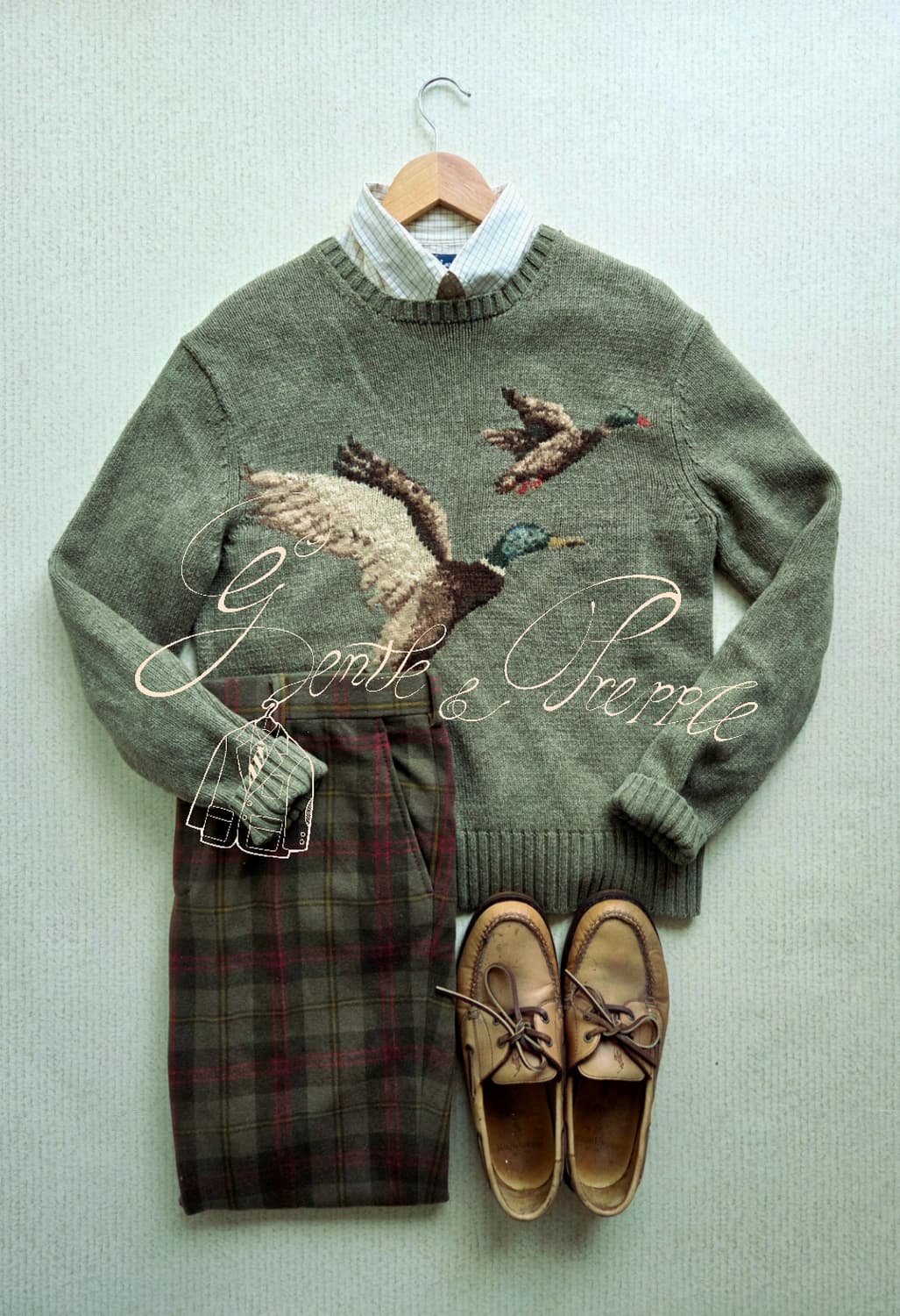 랄프로렌 퍼플라벨 플래드 울 팬츠 상품이미지1