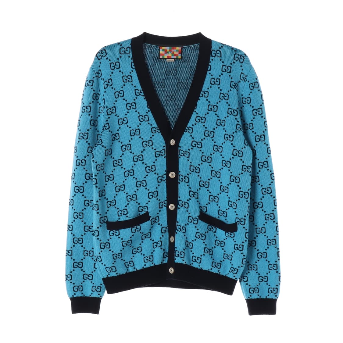 구찌 블루 GG 자카드 패턴  브이넥 울 니트 가디건 M
 상품이미지1