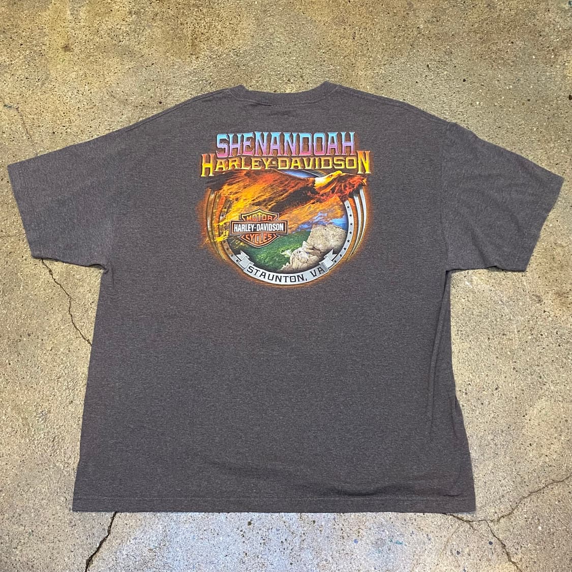 미국 빈티지 할리데이비슨 독수리 프린팅 포인트 투어티 반팔티 상품이미지6