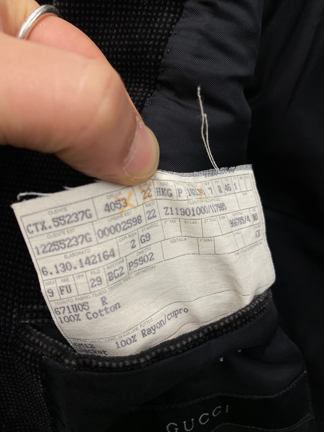[46] GUCCI 구찌 벨루어 코튼 투버튼 블레이저 상품이미지9