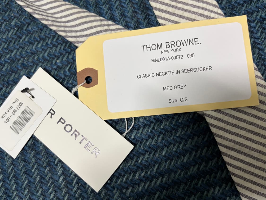 톰브라운 미드그레이 시어서커 넥타이 상품이미지2