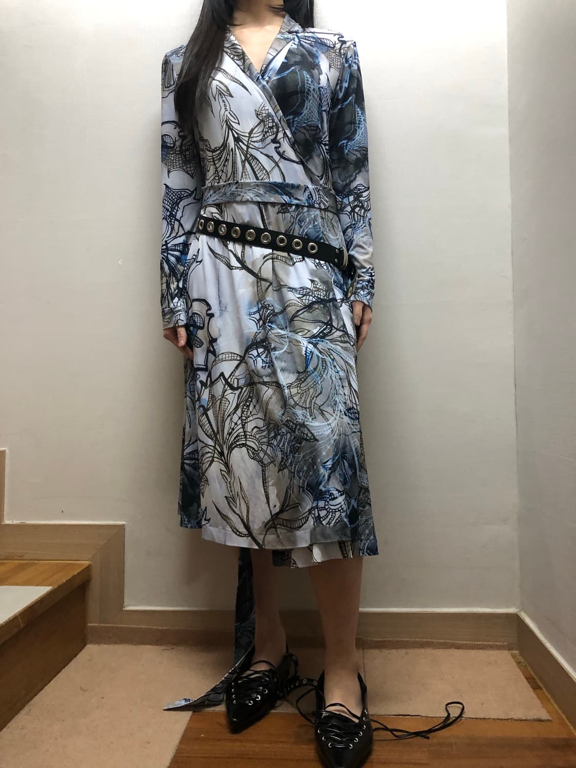 빈티지 라이트블루 오리엔탈 원피스 상품이미지3