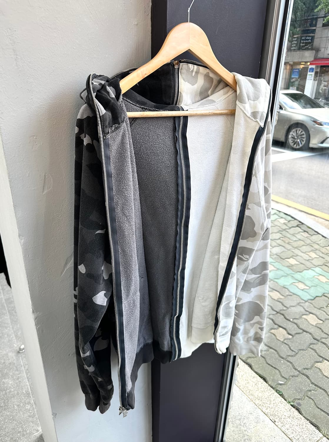 L/ 베이프 OG 00s Half Half 카모 후디집업 상품이미지5