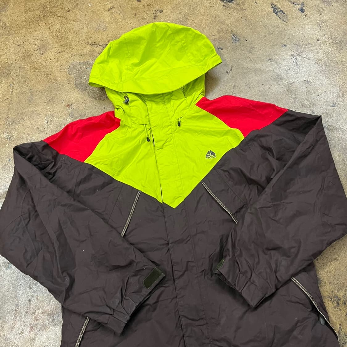 [정품/M] 나이키 ACG 바람막이 자켓 형광 레드 브라운 b16 상품이미지1