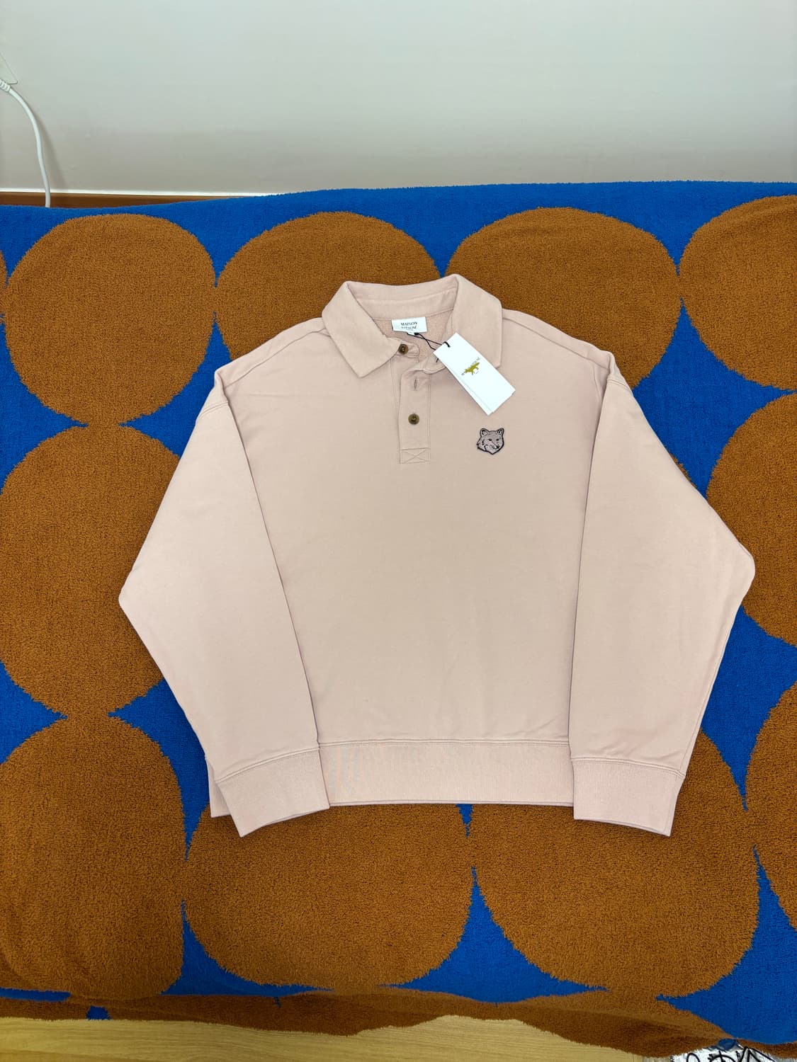 (새상품/택,여분단추풀구성⭕️) 메종키츠네 폭스헤드오버사이즈 폴로스웻셔츠 상품이미지1