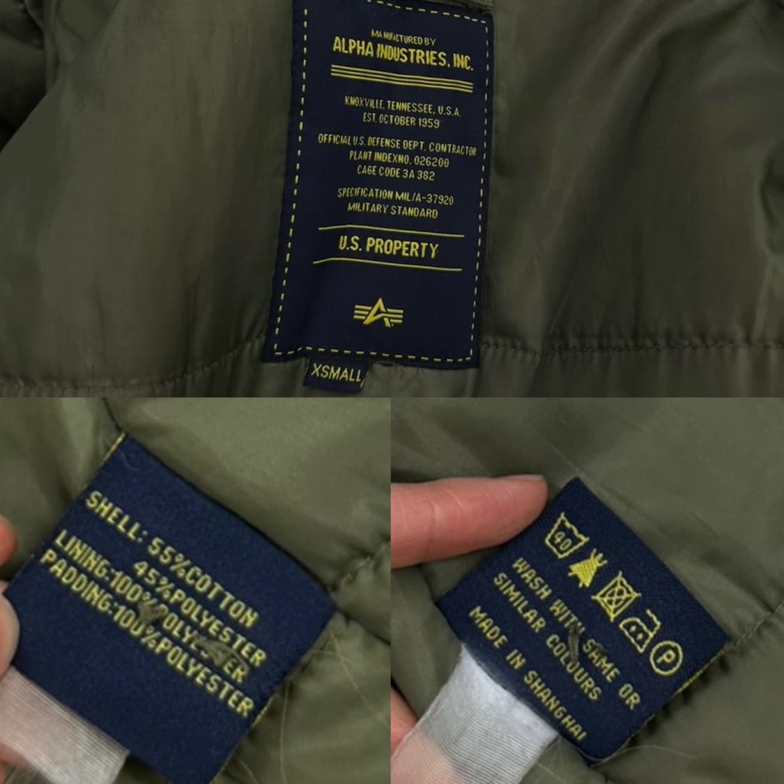 00s 알파인더스트리 야상점퍼 카키 (XS~L) 상품이미지9